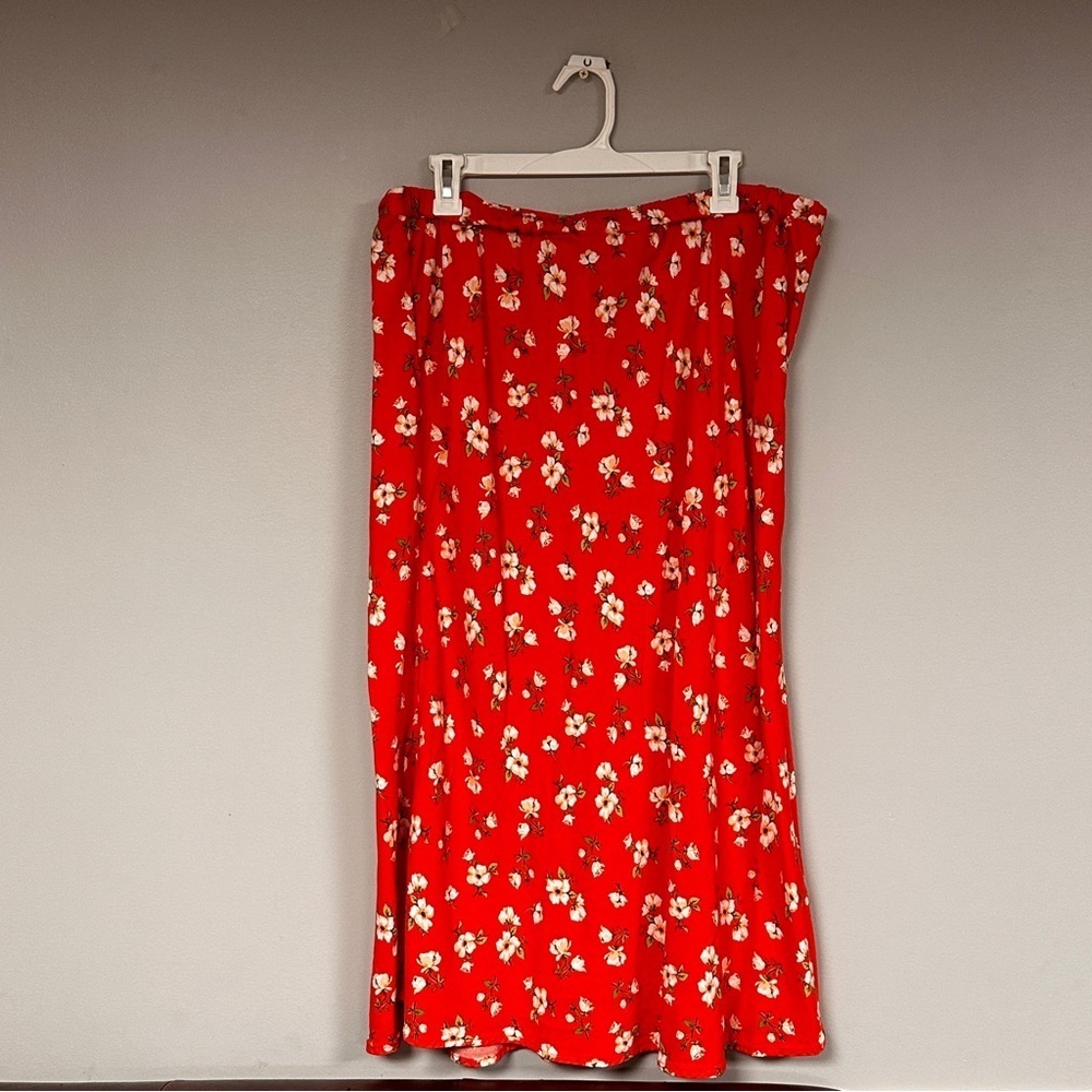 Old Navy Orange Floral Maxi Skirt, Washable, XL.